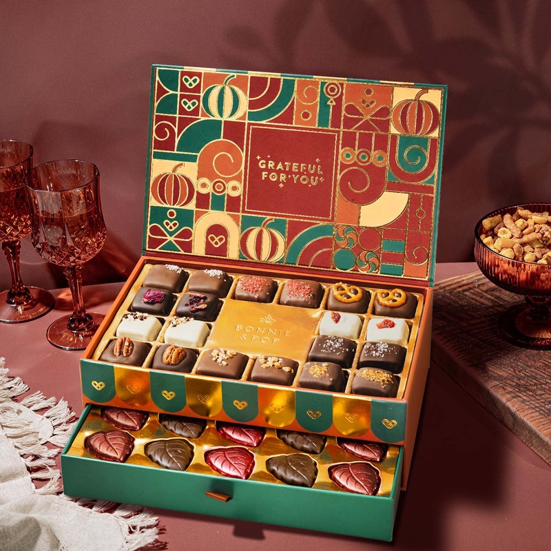 Thanksgiving Chocolate Gift Box with Assorted Truffles