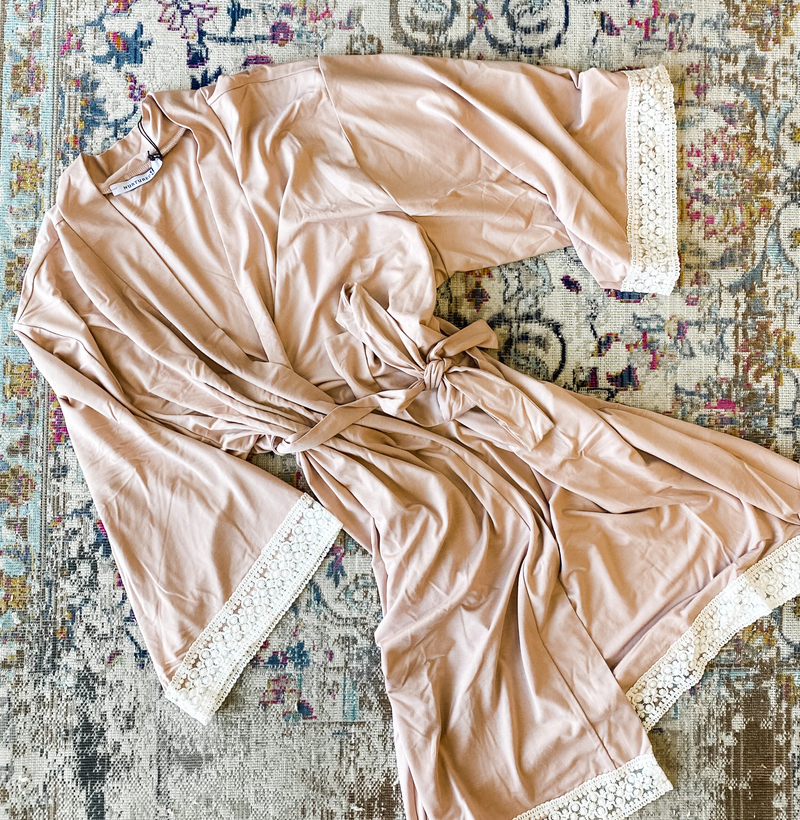 Dusty Rose Maternity Robe
