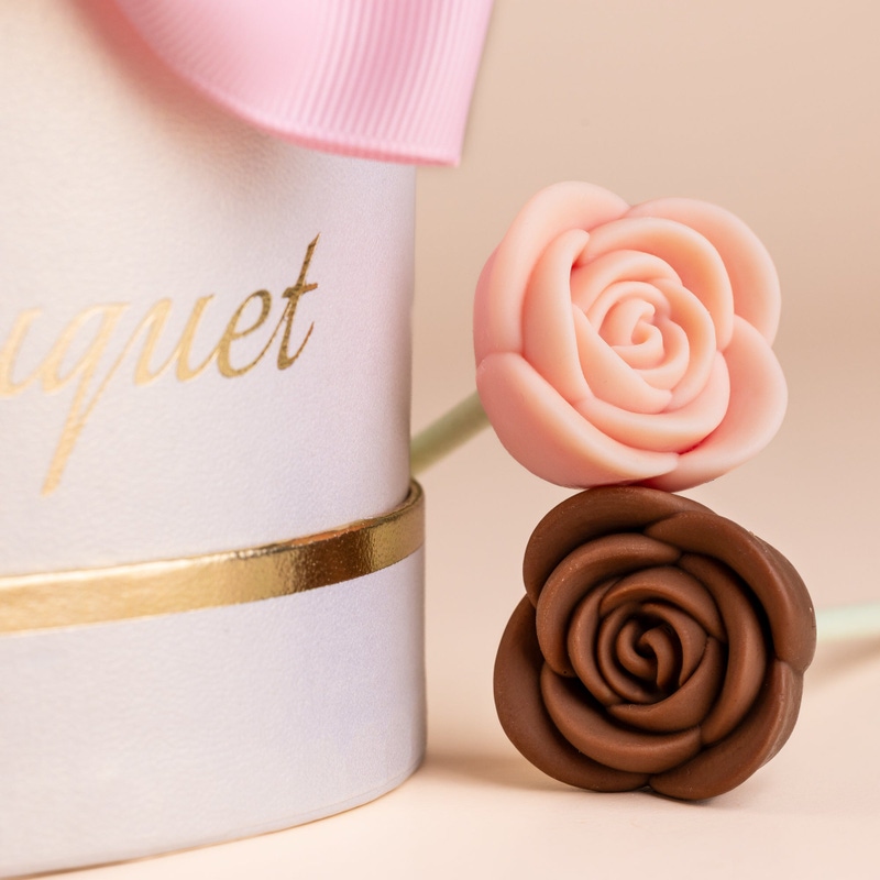 Heart-Shaped Belgian Chocolate Rose Bouquet