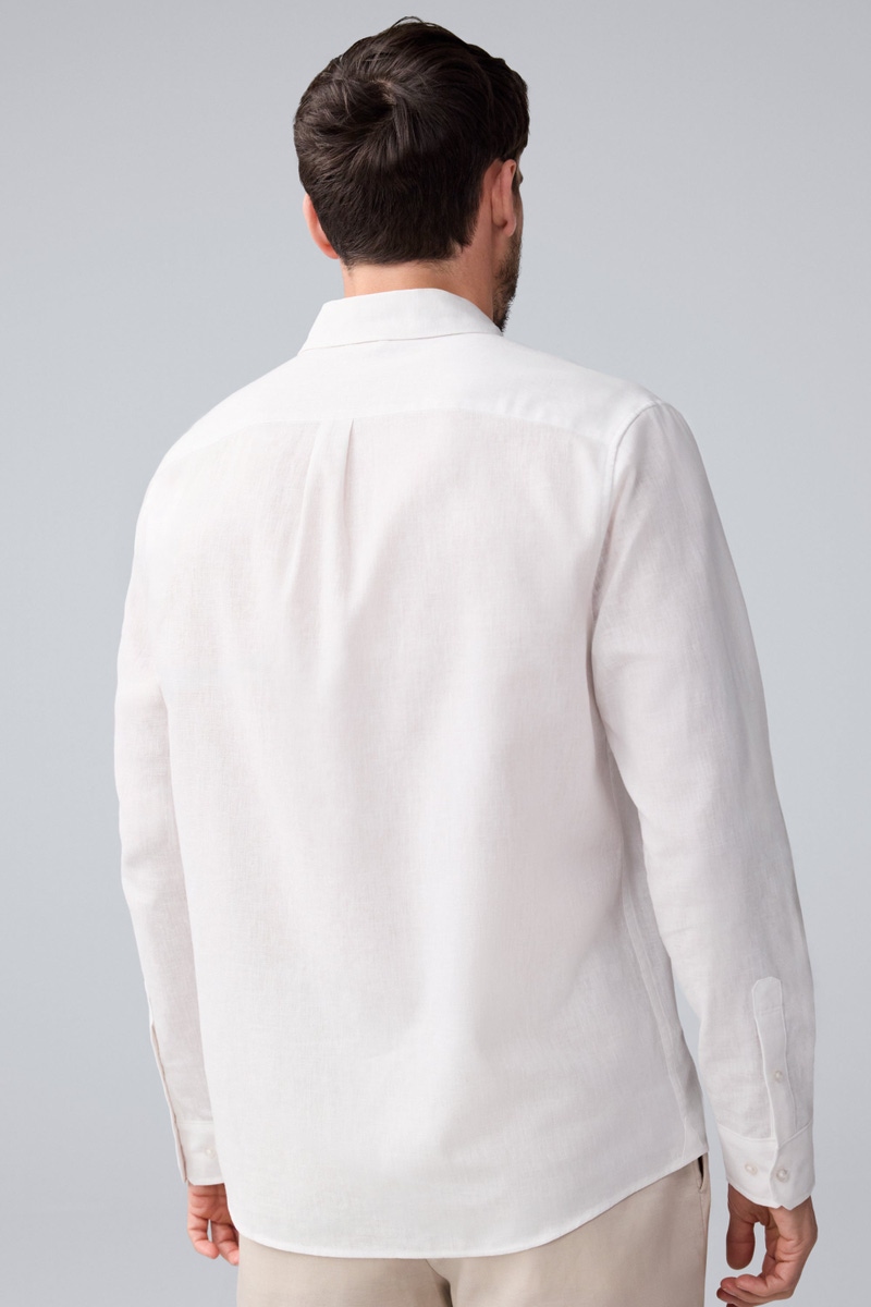Tech Linen Long Sleeve Button Up