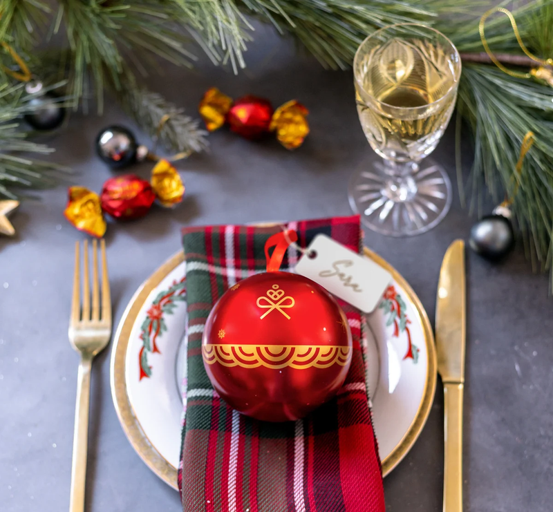 Festive Ornament Tins with Gourmet Chocolate Bon Bons