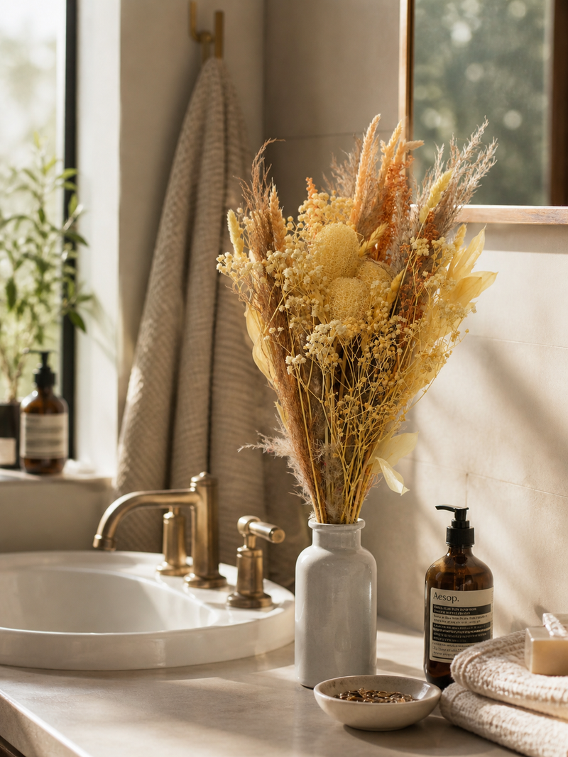 Majestic Dried Flower Bouquet with Vase