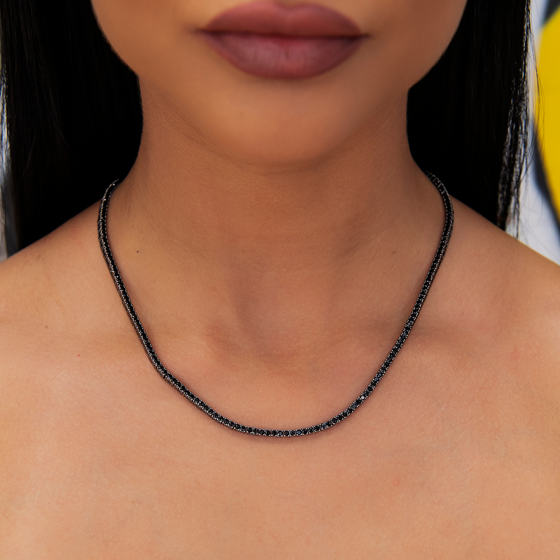 Women's 2mm Round Cut CZ Tennis Necklace