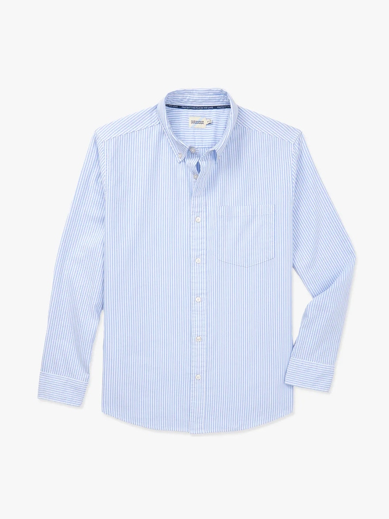 Salty Oxford Shirt, Light Blue Stripe