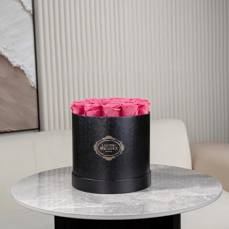 Signature 13 Pink Roses In Black Box