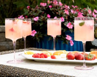 Scalloped Rim Fluted Wine Glass, Set of 4