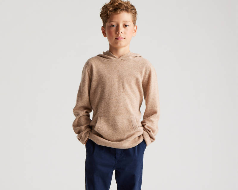 Kids Washable Gender Neutral Cashmere Hoodie