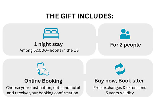 1 Night Hotel Stay Getaway for 2