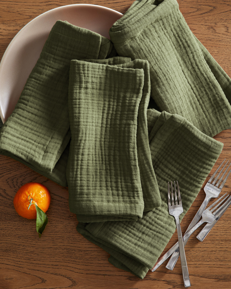 Organic Airy Gauze Napkins, Set of 8