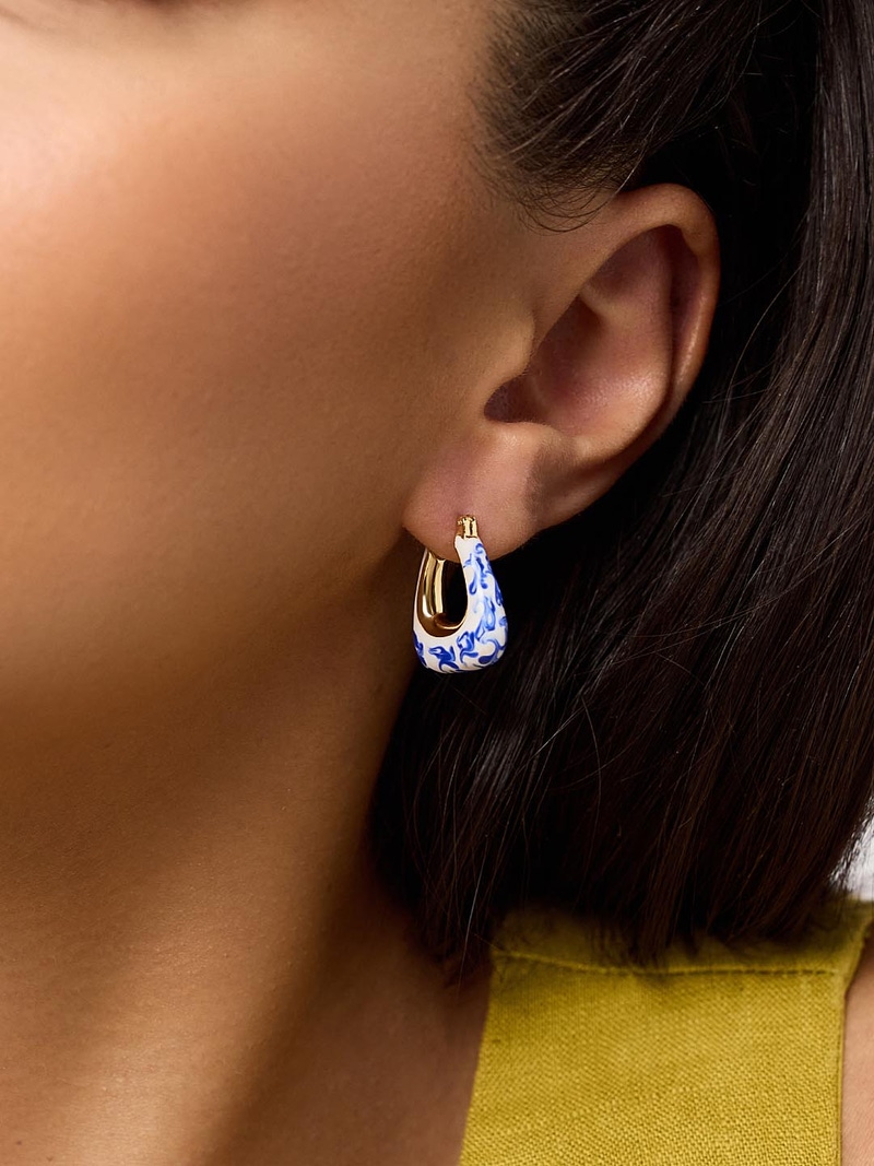 Dakota Marble Blue Statement Earrings
