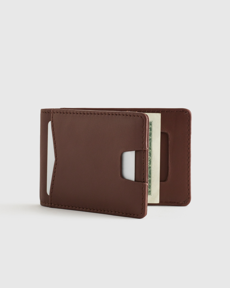 Italian Leather Money Clip Wallet