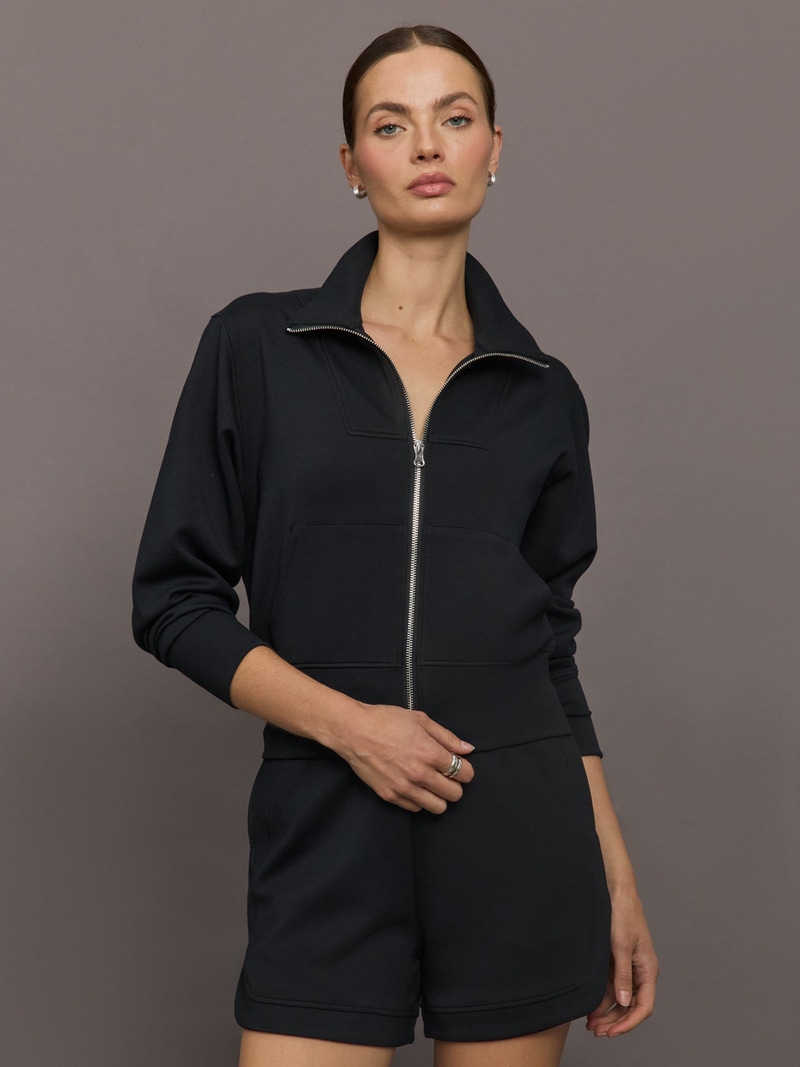 Interlock Full Zip Jacket, Black