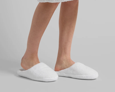 Classic Turkish Cotton Slippers, White