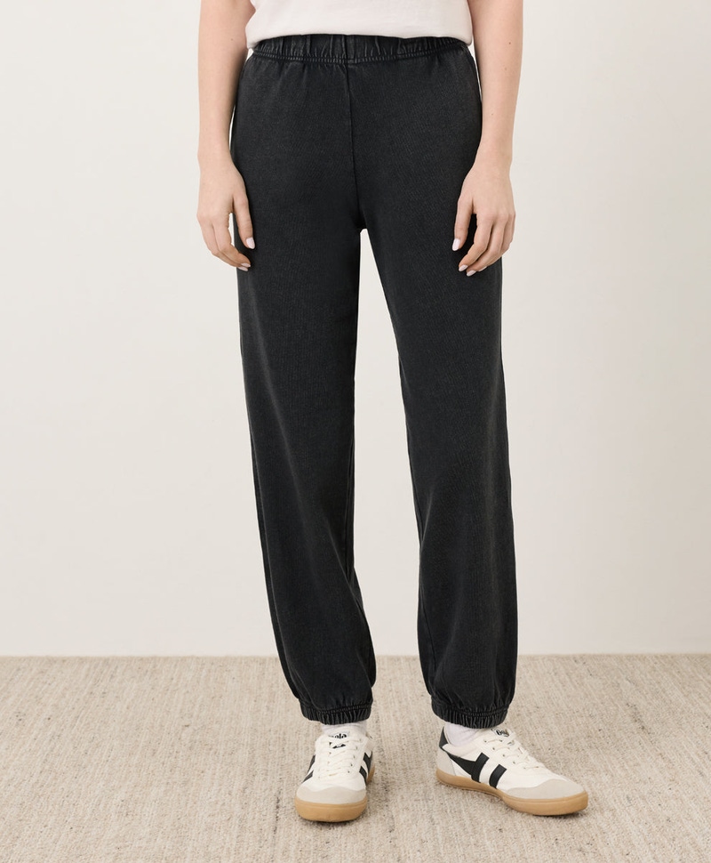 Women's Organic Weekends Relaxed Sweatpant, Washed Black
