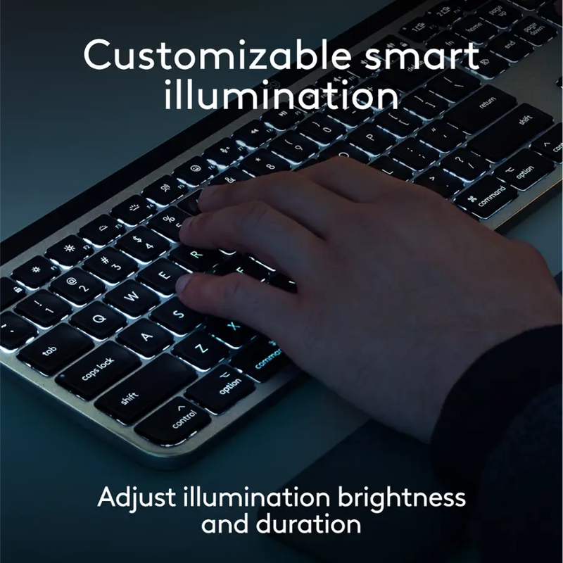 MX Keys S for Mac Advanced Full-Size Wireless Scissor Keyboard with Backlit Keys