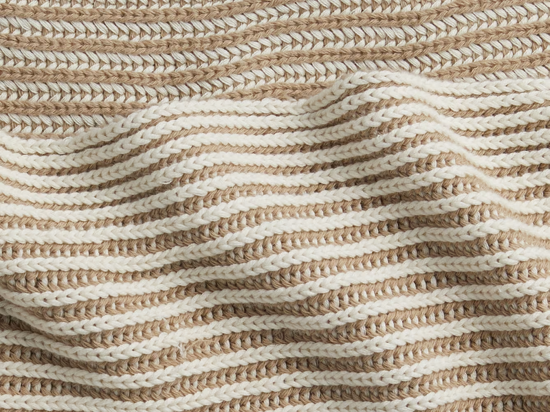 Organic Two-Tone Rib Knit Throw