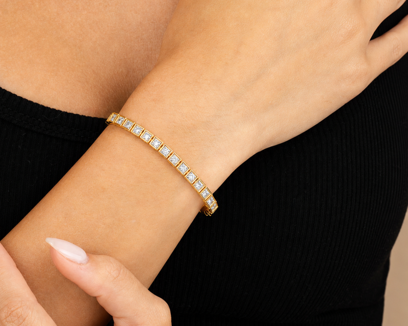 Helene Princess Cut Tennis Bracelet