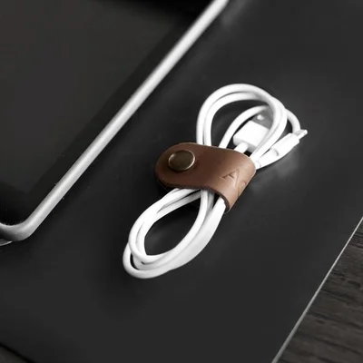 Monogrammed Leather Cord Keeper 3 Pack