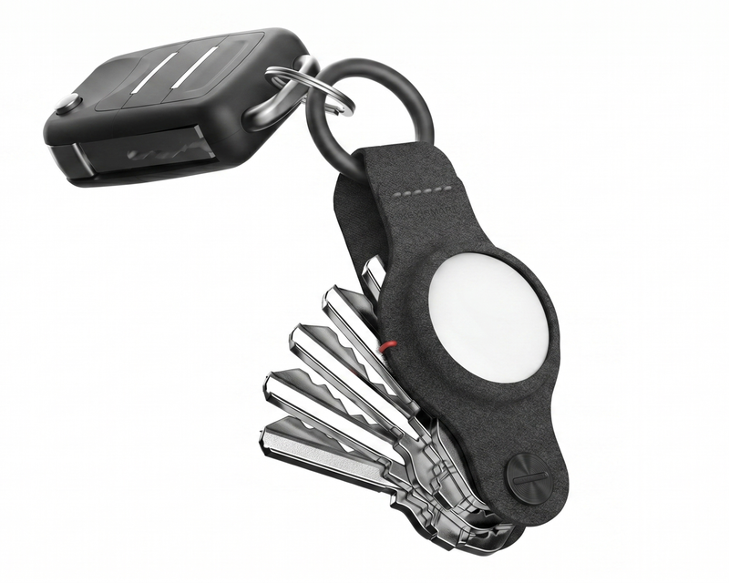 KeySmart AirTag Keyring, Vegan Leather