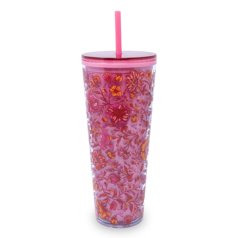 Double Wall Tumbler with Straw