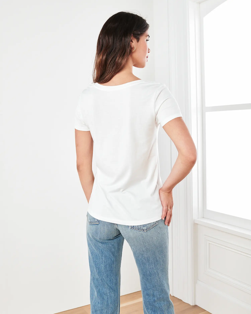 Cotton Modal Scoop Neck Tee