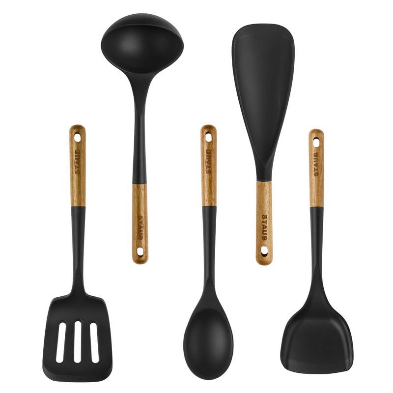 Wooden Handle 5-Piece Cooking Utensil Set