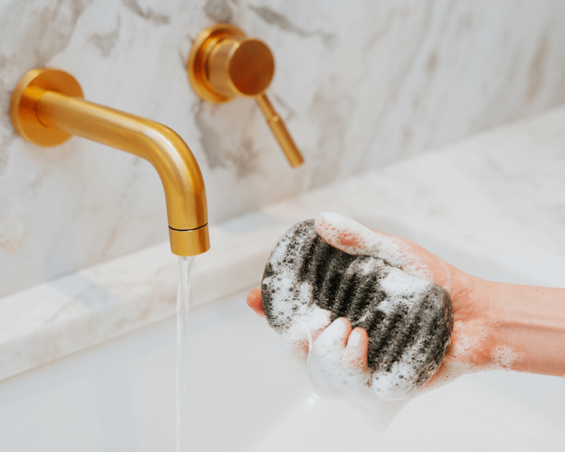 Konjac Bamboo Charcoal Exfoliating Body Sponge