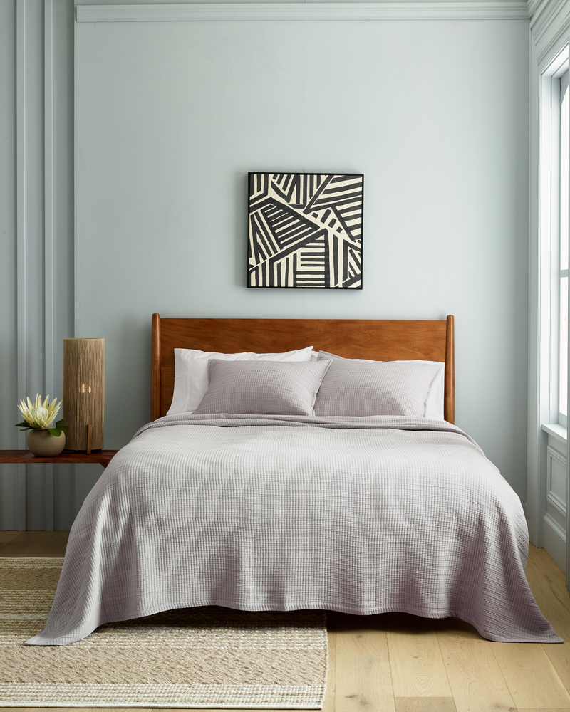 Organic Ribbed Cotton Coverlet, Queen