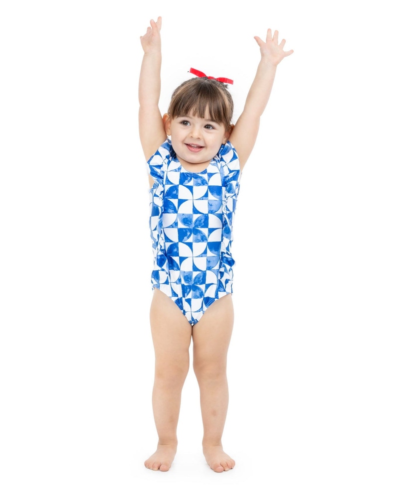 The Greece Girls Ruffle One Piece UPF 50+