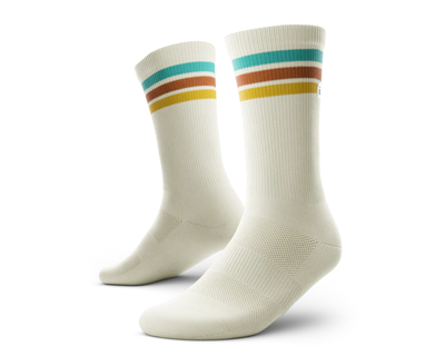 Retro Off White Crew Socks