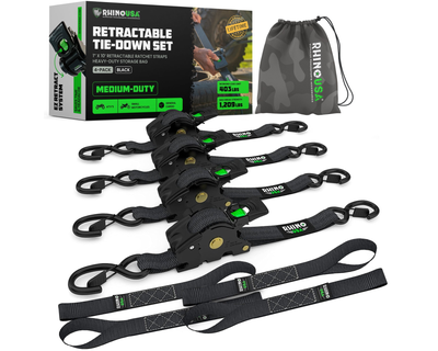 1" x 10' Retractable Ratchet Straps