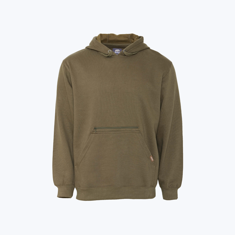 Branded Heritage Zippered Pocket Hooded Pullover Sweatshirt