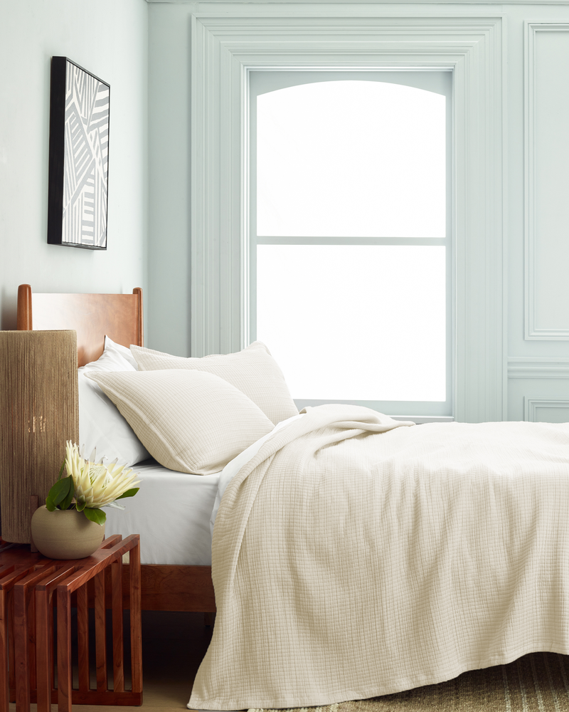 Organic Ribbed Cotton Coverlet, Queen