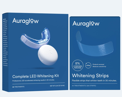 Teeth Whitening Kit and 8% Whitening Strips Bundle