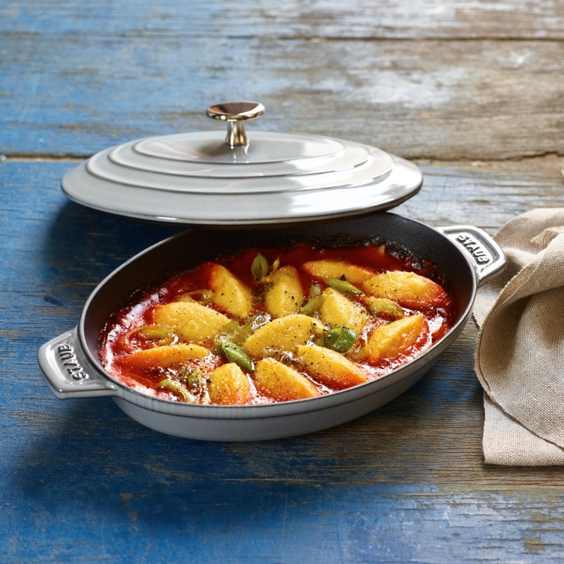 Cast Iron Oval Covered Baking Dish