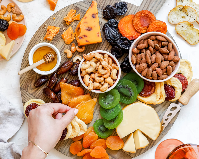 Cheese, Fruit & Nut Gift Basket in Wooden Tray