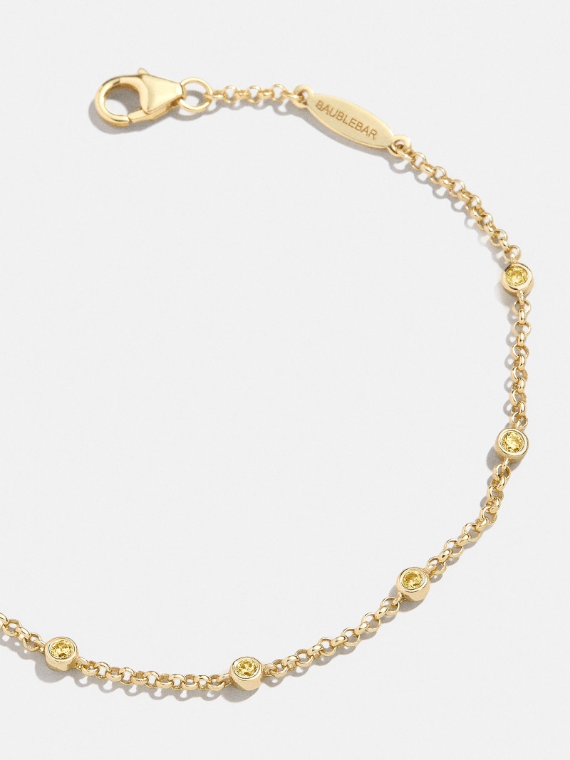 Yasmine 18K Birthstone Bracelet