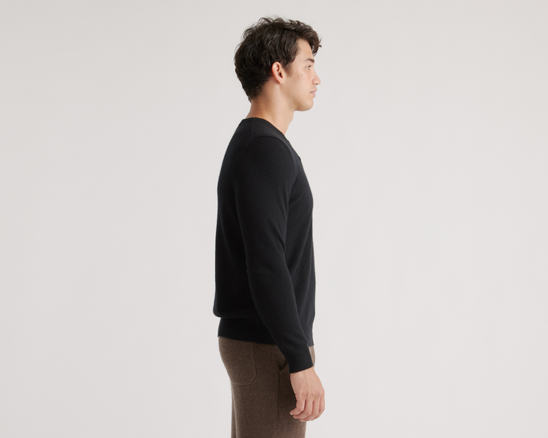 Mongolian Cashmere Henley Sweater