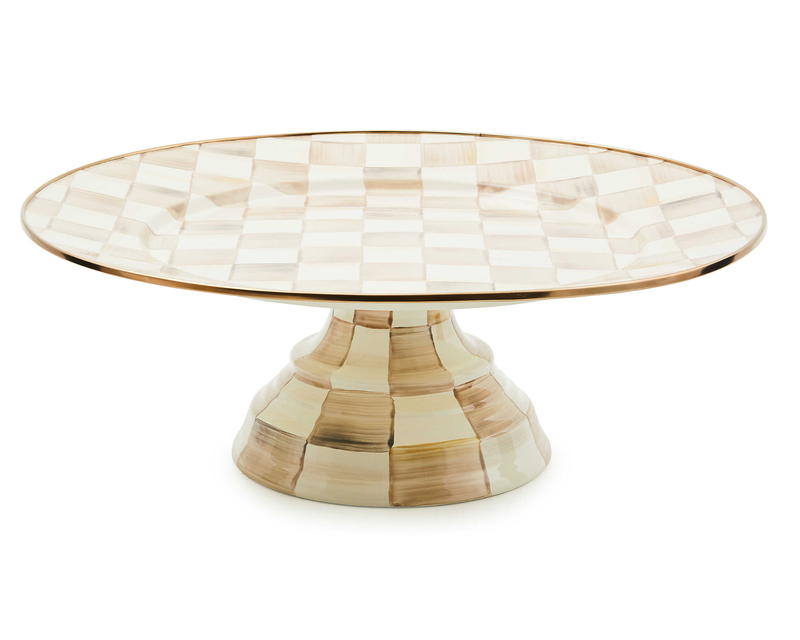 Large Enamel Pedestal Platter