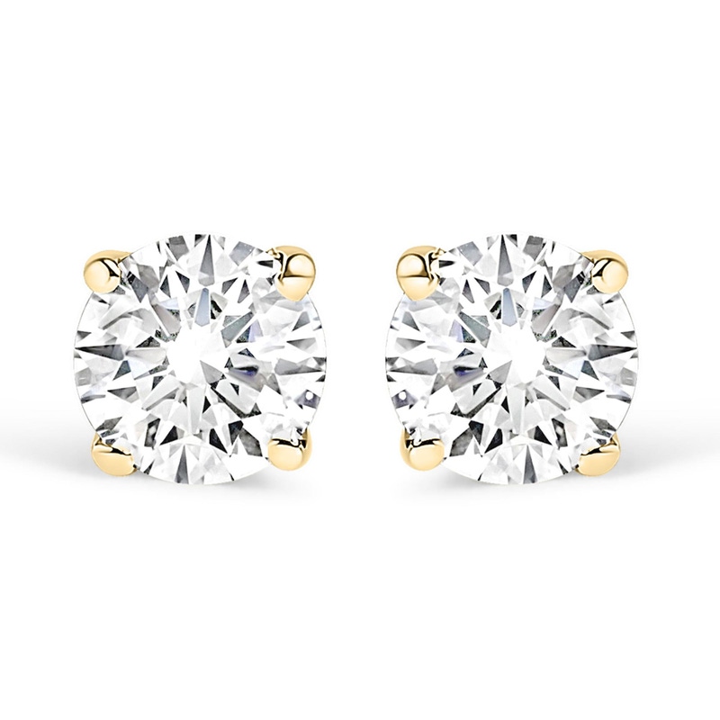 14K Gold 1/2 Cttw Lab Grown Diamond Solitaire Stud Earrings