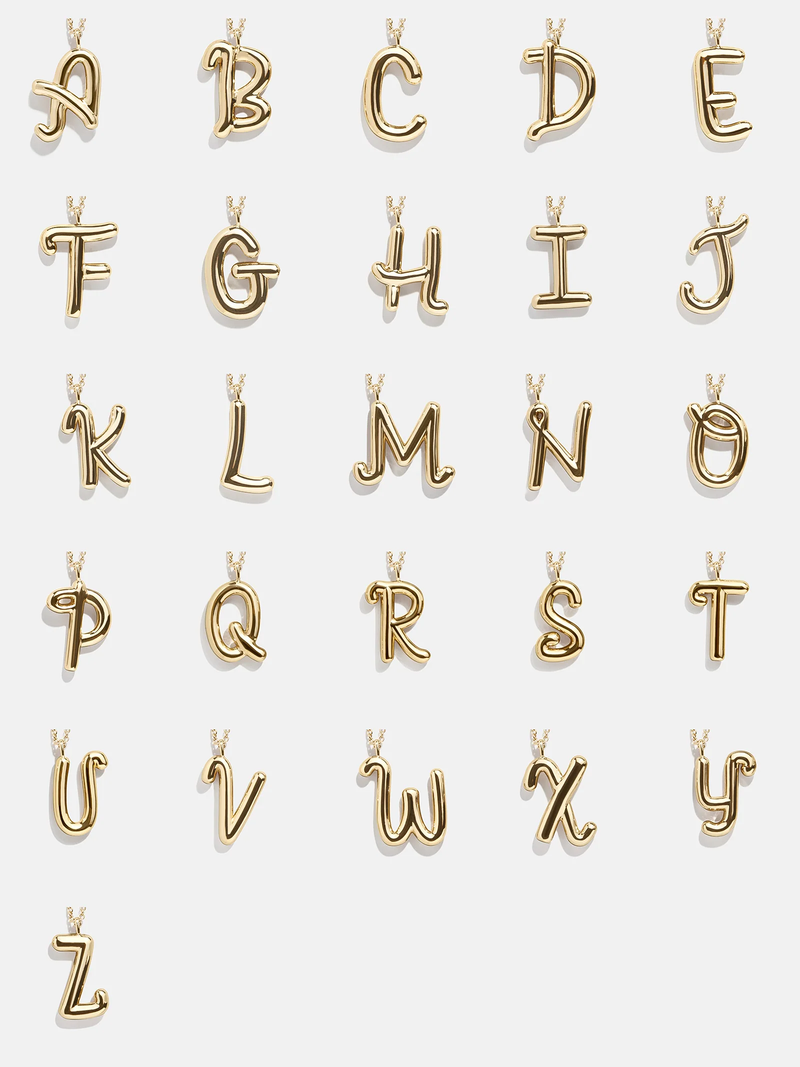 Bubble Script Initial Necklace