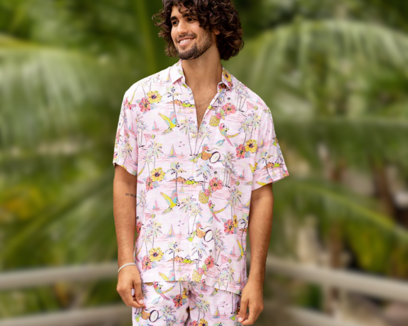 Wastin' Away Again Margaritaville Pink Short Sleeve Shirt
