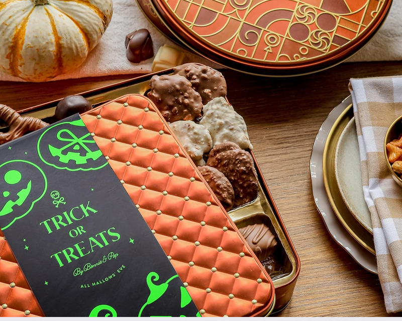 Halloween Chocolate Gift Basket, Glow-in-the-Dark Candy Tin