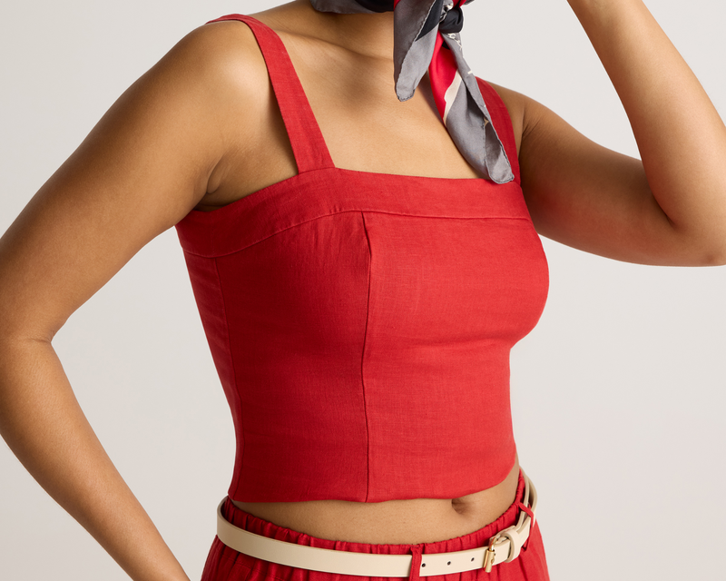 100% European Linen Fitted Tank