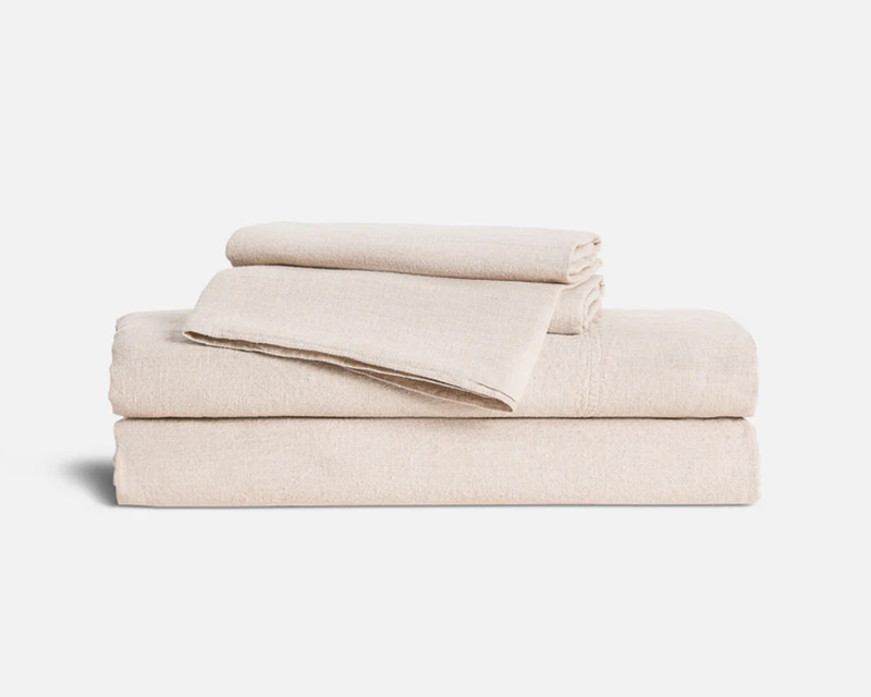 Washed European Linen Core Sheet Set, Queen