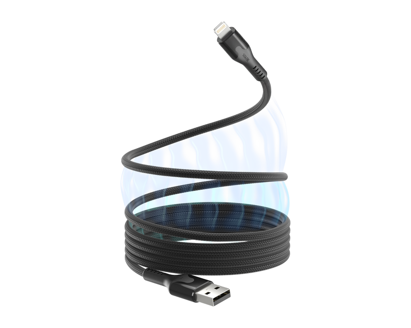 MagStack Auto-Coiling USB A to Apple Lightning 3.3ft Cable