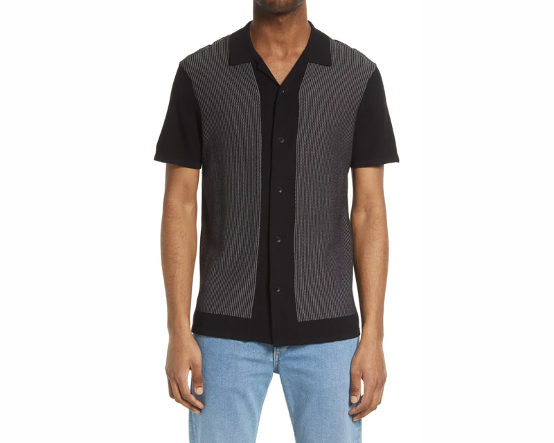 Harvey Short Sleeve Knit Button-Up Camp Shirt
