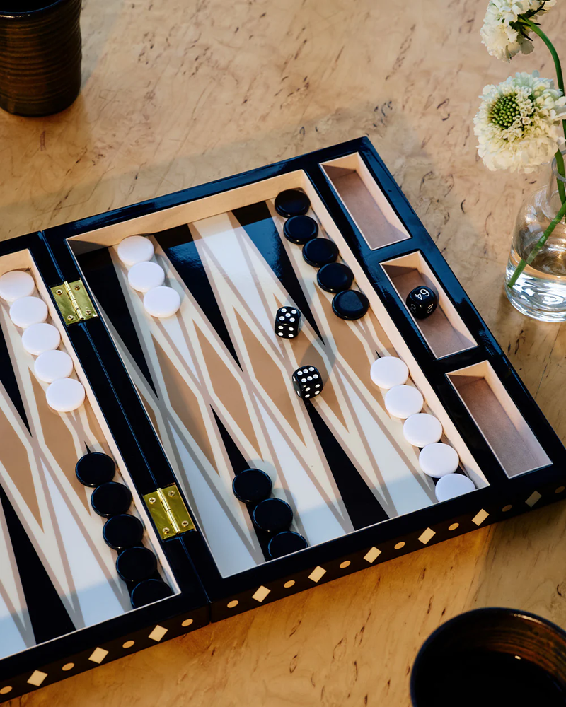 Lacquered Backgammon Set