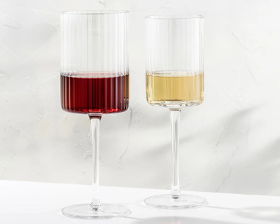 Elle Fluted Red Wine Glasses