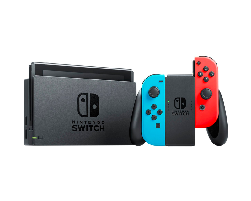 Switch with Neon Blue and Neon Red Joy‑Con